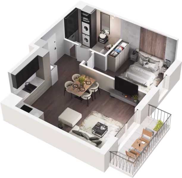 2 pokoje, mieszkanie 46,10 m², piętro 3, oferta nr C2-75, Slow City - Etap C, Kraków, Prądnik Biały, ul. Piaszczysta 33 - 35