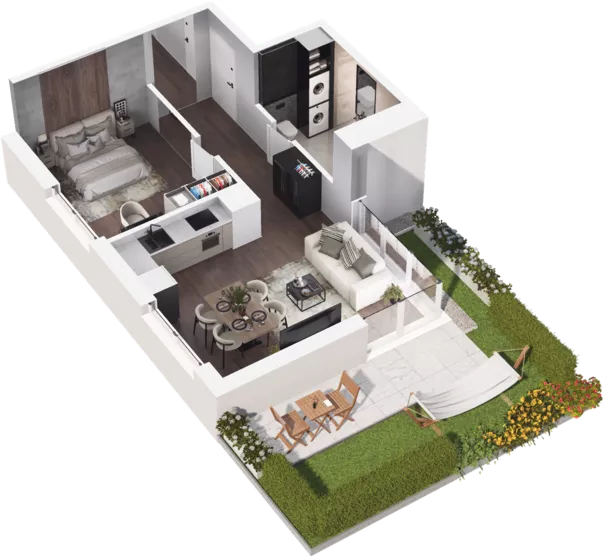 2 pokoje, mieszkanie 46,98 m², parter, oferta nr C4-2, Slow City - Etap C, Kraków, Prądnik Biały, ul. Piaszczysta 33 - 35