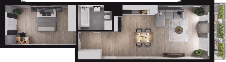 2 pokoje, mieszkanie 55,34 m², piętro 7, oferta nr B22, Podedworze 13, Kraków, Podgórze Duchackie, Piaski Wielkie, ul. Podedworze 13