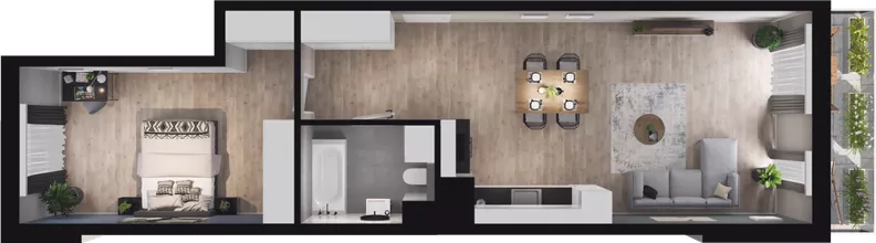 2 pokoje, mieszkanie 56,68 m², piętro 5, oferta nr B88, Podedworze 13, Kraków, Podgórze Duchackie, Piaski Wielkie, ul. Podedworze 13
