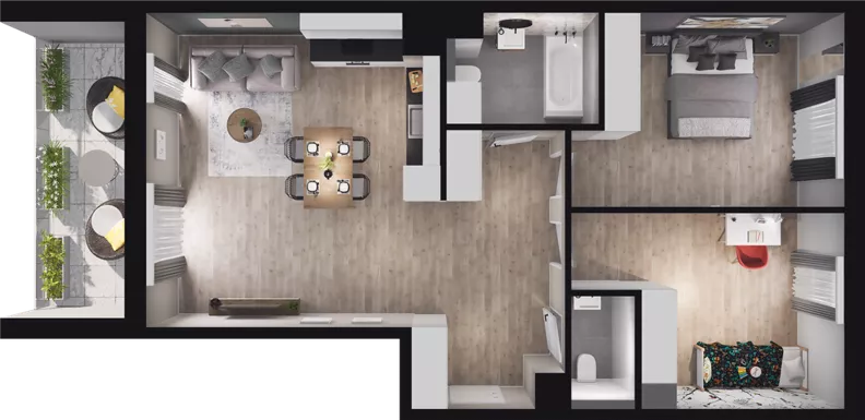 3 pokoje, mieszkanie 71,27 m², piętro 8, oferta nr B61, Podedworze 13, Kraków, Podgórze Duchackie, Piaski Wielkie, ul. Podedworze 13