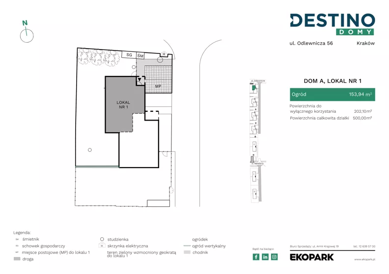 4 pokoje, mieszkanie 138,53 m², parter, oferta nr A1, Destino Domy, Kraków, Bronowice, Bronowice Małe, ul. Odlewnicza/Bakałarzy