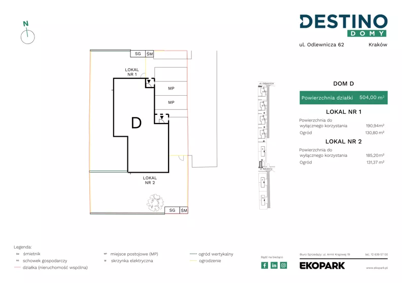 4 pokoje, mieszkanie 138,48 m², parter, oferta nr D1, Destino Domy, Kraków, Bronowice, Bronowice Małe, ul. Odlewnicza/Bakałarzy