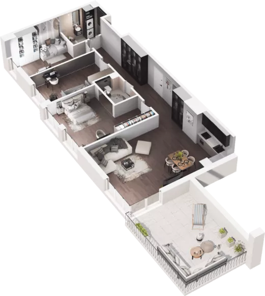 4 pokoje, mieszkanie 115,95 m², piętro 4, oferta nr C1-53, Slow City - Etap C, Kraków, Prądnik Biały, ul. Piaszczysta 33 - 35