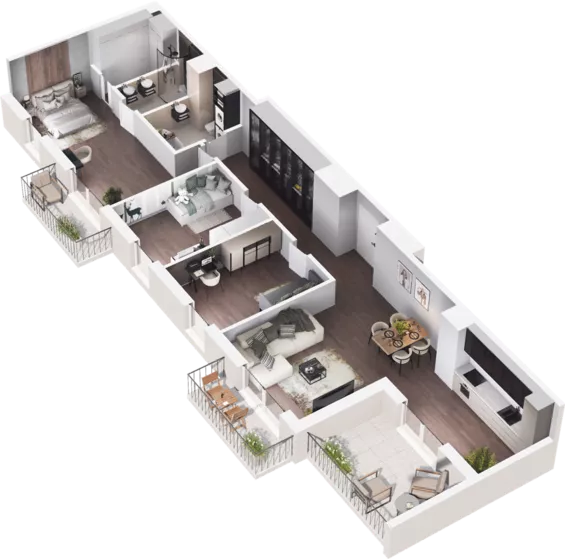 4 pokoje, mieszkanie 117,72 m², piętro 4, oferta nr C2-81, Slow City - Etap C, Kraków, Prądnik Biały, ul. Piaszczysta 33 - 35
