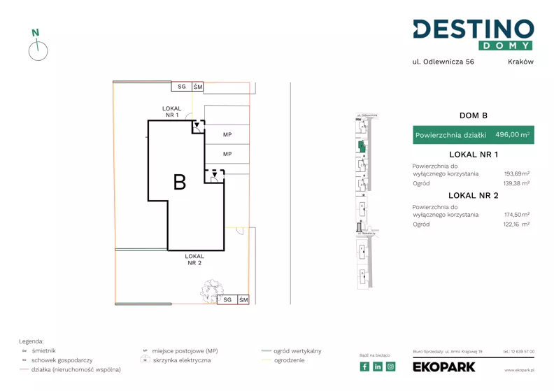 5 pokoi, mieszkanie 139,35 m², parter, oferta nr B2, Destino Domy, Kraków, Bronowice, Bronowice Małe, ul. Odlewnicza/Bakałarzy