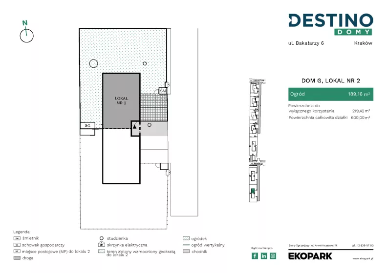 5 pokoi, mieszkanie 149,25 m², parter, oferta nr G2, Destino Domy, Kraków, Bronowice, Bronowice Małe, ul. Odlewnicza/Bakałarzy