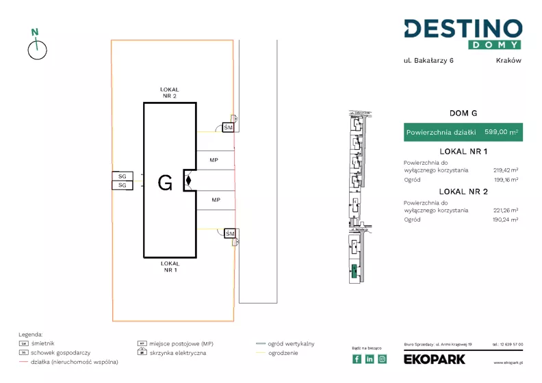 5 pokoi, mieszkanie 149,25 m², parter, oferta nr G2, Destino Domy, Kraków, Bronowice, Bronowice Małe, ul. Odlewnicza/Bakałarzy