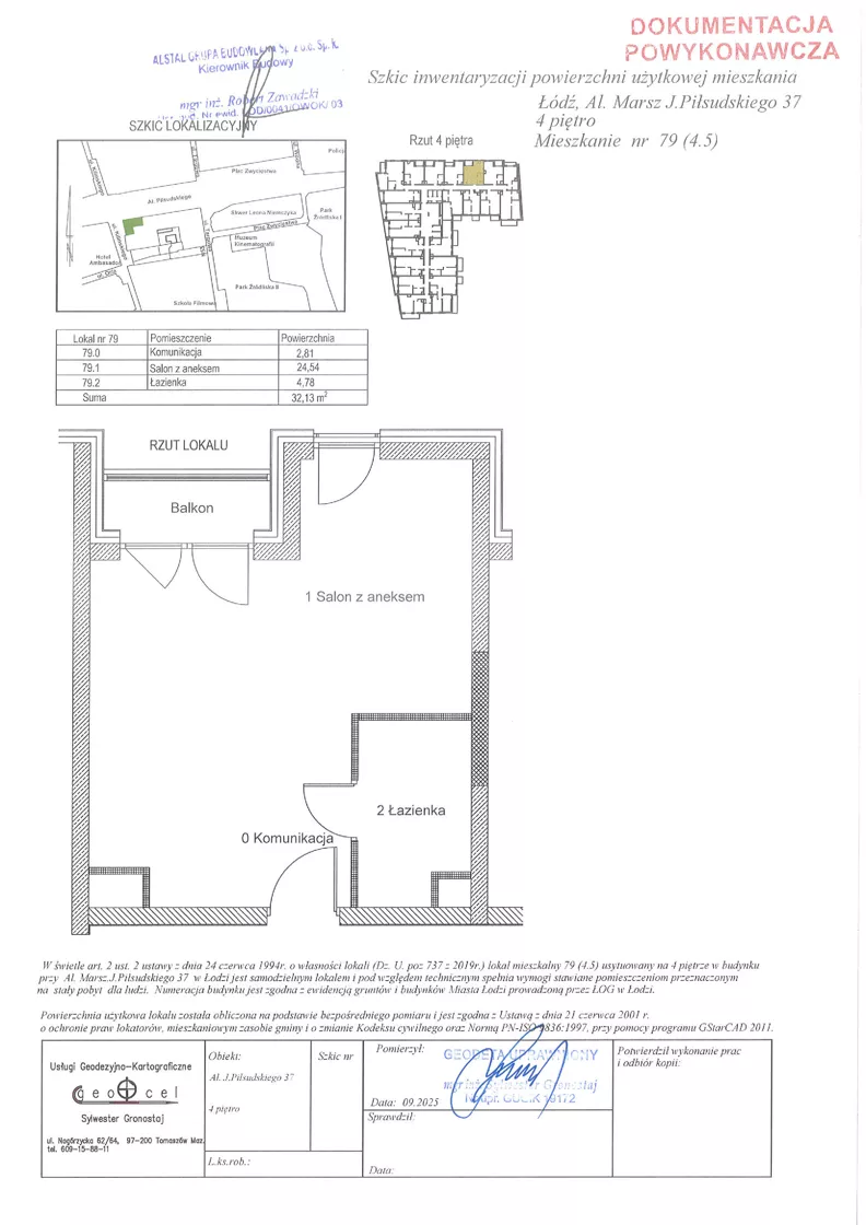 1 pokój, mieszkanie 32,13 m², piętro 4, oferta nr 4.5, Diasfera III, Łódź, Śródmieście, al. Piłsudskiego 37