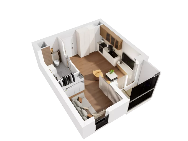 1 pokój, mieszkanie 32,13 m², piętro 4, oferta nr 4.5, Diasfera III, Łódź, Śródmieście, al. Piłsudskiego 37