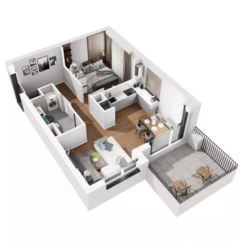 2 pokoje, mieszkanie 44,80 m², piętro 3, oferta nr E.M76, No to Naramowice, Poznań, Naramowice, Naramowice, ul. Maków Polnych