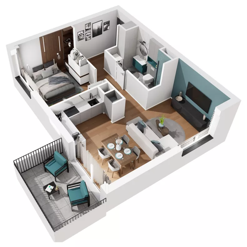 2 pokoje, mieszkanie 46,85 m², piętro 1, oferta nr F.M29, No to Naramowice, Poznań, Naramowice, Naramowice, ul. Maków Polnych