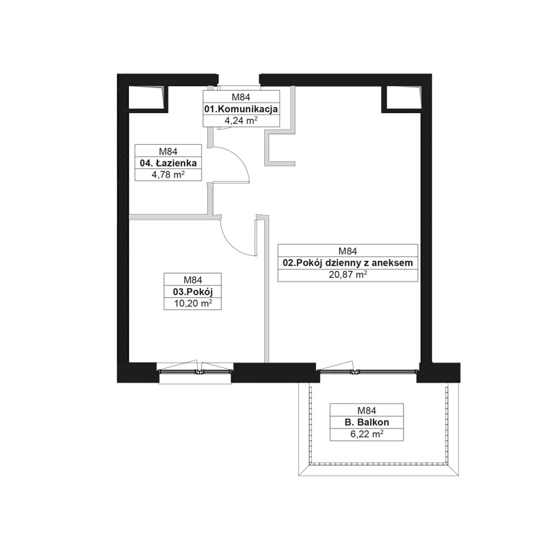 2 pokoje, mieszkanie 40,09 m², piętro 3, oferta nr G.M84, No to Naramowice, Poznań, Naramowice, Naramowice, ul. Maków Polnych