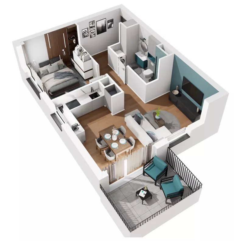 2 pokoje, mieszkanie 46,82 m², piętro 3, oferta nr G.M85, No to Naramowice, Poznań, Naramowice, Naramowice, ul. Maków Polnych