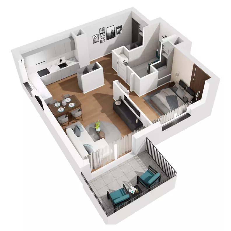 2 pokoje, mieszkanie 49,41 m², piętro 1, oferta nr H.M36, No to Naramowice, Poznań, Naramowice, Naramowice, ul. Maków Polnych