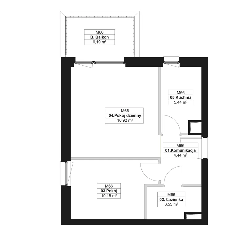 2 pokoje, mieszkanie 40,50 m², piętro 2, oferta nr H.M66, No to Naramowice, Poznań, Naramowice, Naramowice, ul. Maków Polnych