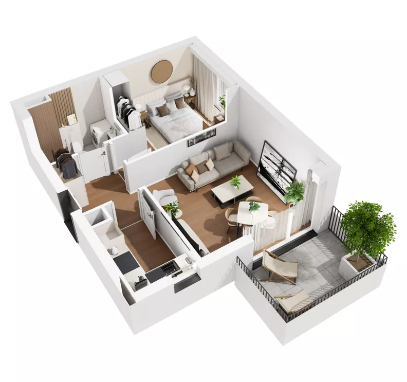 2 pokoje, mieszkanie 40,50 m², piętro 2, oferta nr H.M66, No to Naramowice, Poznań, Naramowice, Naramowice, ul. Maków Polnych