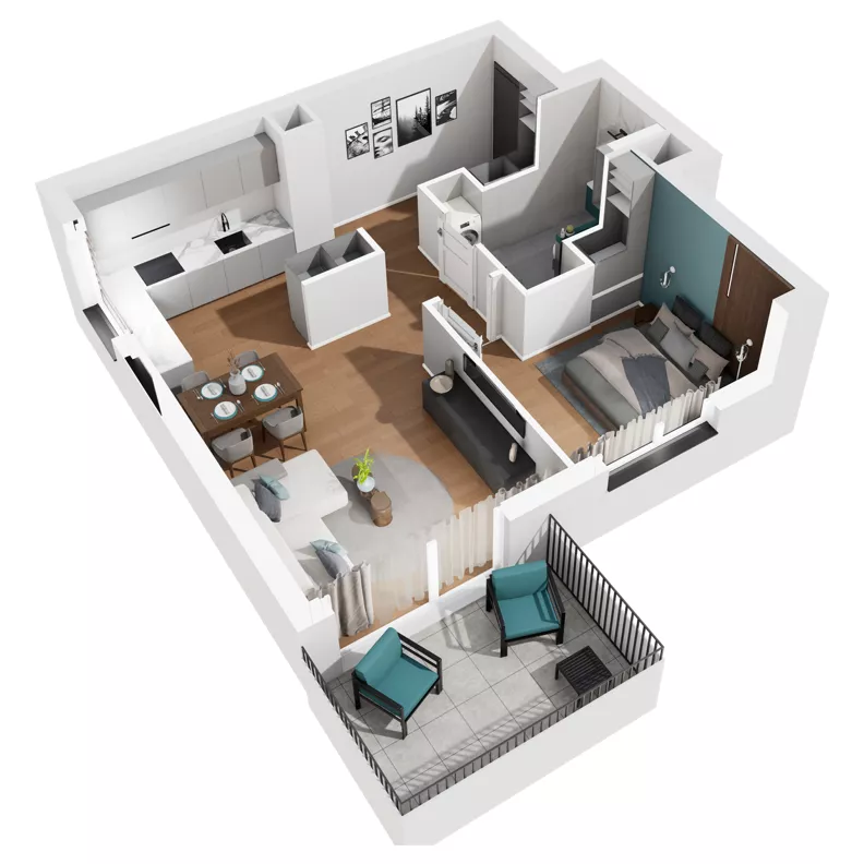 2 pokoje, mieszkanie 49,65 m², piętro 3, oferta nr H.M87, No to Naramowice, Poznań, Naramowice, Naramowice, ul. Maków Polnych