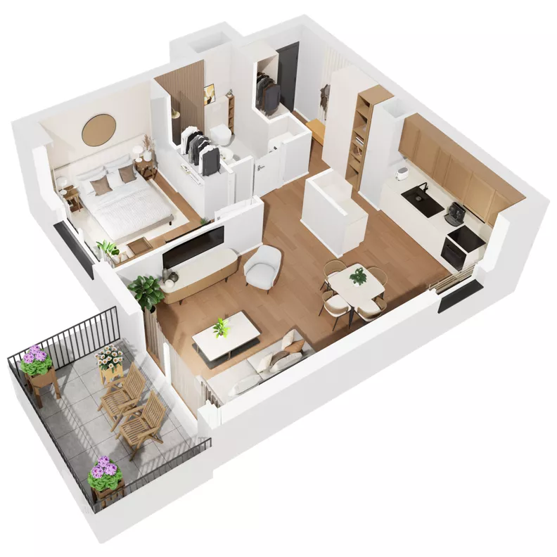 2 pokoje, mieszkanie 48,48 m², piętro 1, oferta nr J.M43, No to Naramowice, Poznań, Naramowice, Naramowice, ul. Maków Polnych