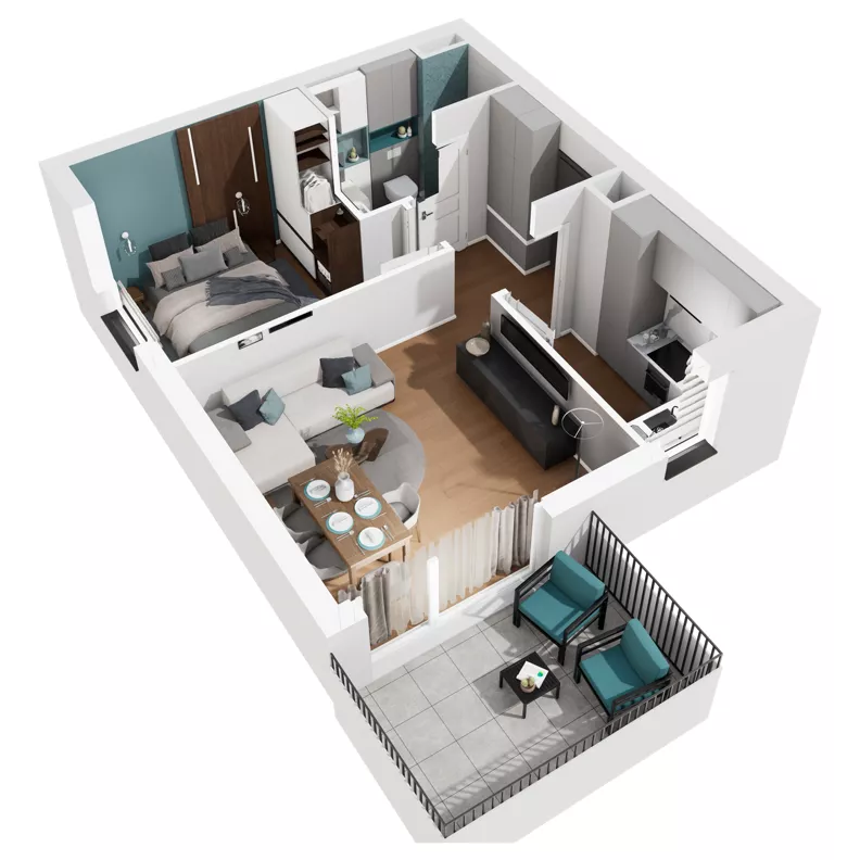 2 pokoje, mieszkanie 40,51 m², piętro 2, oferta nr J.M67, No to Naramowice, Poznań, Naramowice, Naramowice, ul. Maków Polnych