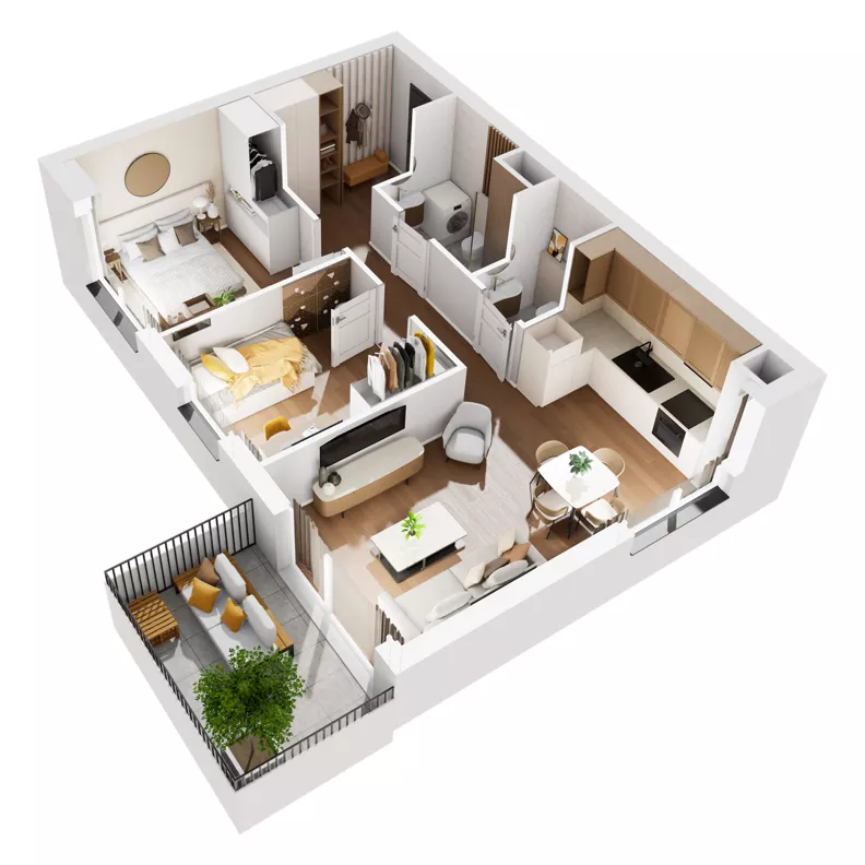 3 pokoje, mieszkanie 57,49 m², piętro 1, oferta nr J.M41, No to Naramowice, Poznań, Naramowice, Naramowice, ul. Maków Polnych