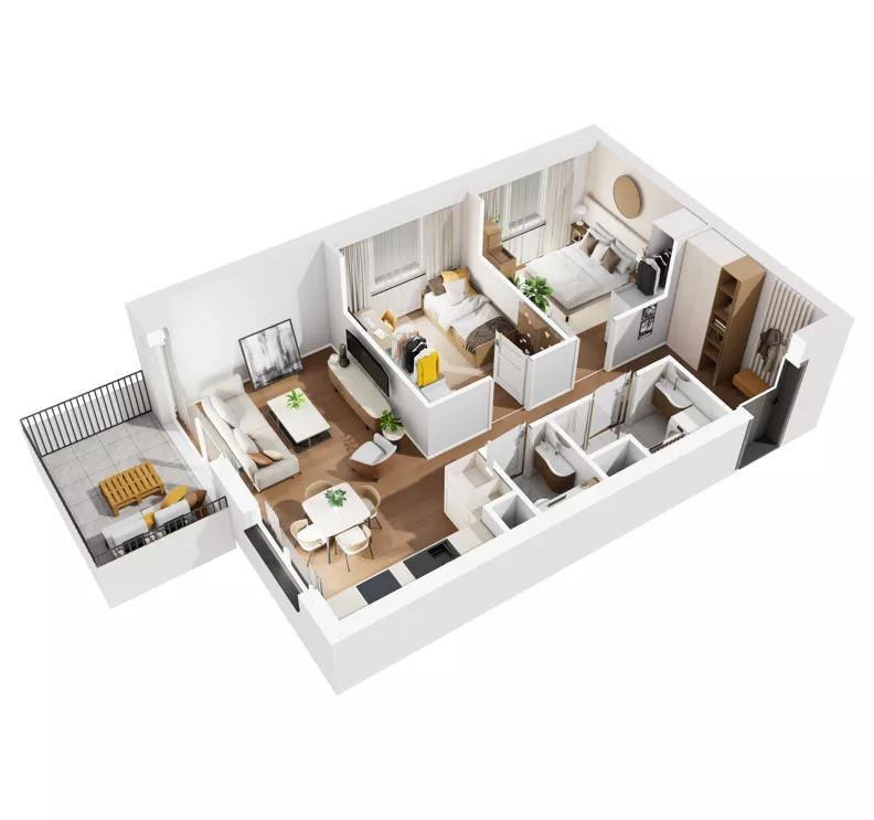 3 pokoje, mieszkanie 57,28 m², piętro 3, oferta nr H.M88, No to Naramowice, Poznań, Naramowice, Naramowice, ul. Maków Polnych
