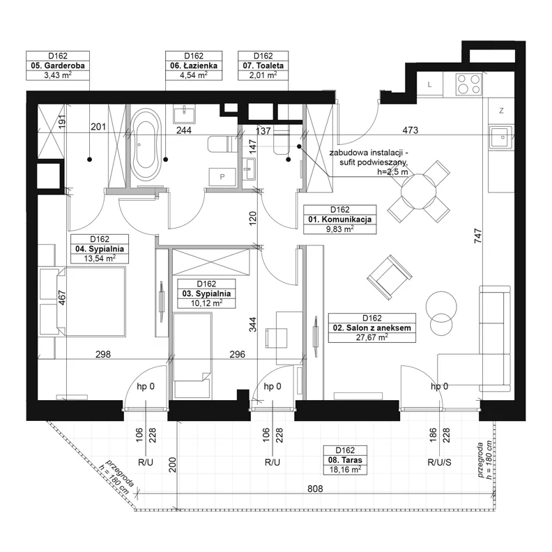 3 pokoje, mieszkanie 71,14 m², piętro 1, oferta nr D162, Dyfrakcja Łódzka, Łódź, Widzew, ul. Wodna 3