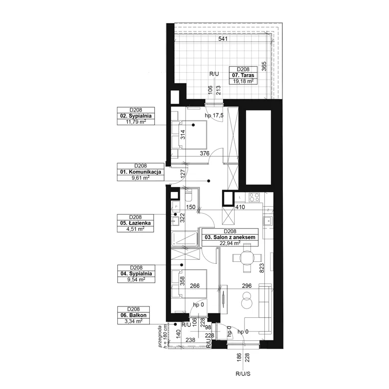 3 pokoje, mieszkanie 58,39 m², piętro 6, oferta nr D208, Dyfrakcja Łódzka, Łódź, Widzew, ul. Wodna 3