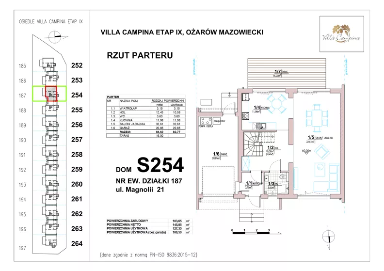 Dom 106,50 m², oferta nr S254, Villa Campina - Magnolia, Ożarów Mazowiecki, ul. Sochaczewska 258