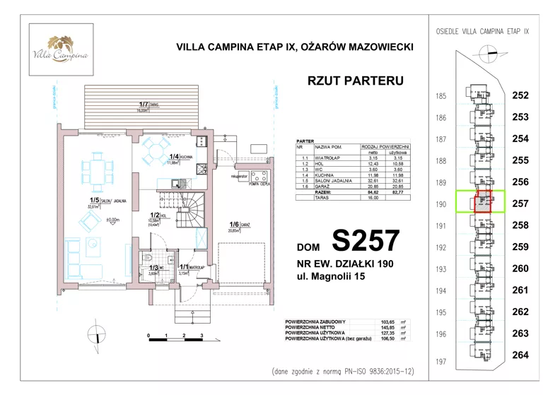 Dom 106,50 m², oferta nr S257, Villa Campina - Magnolia, Ożarów Mazowiecki, ul. Sochaczewska 258