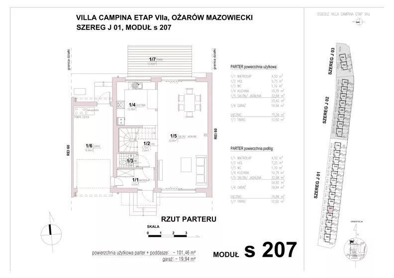 Dom 101,46 m², oferta nr S207, Villa Campina - Wiktoria, Ożarów Mazowiecki, ul. Sochaczewska