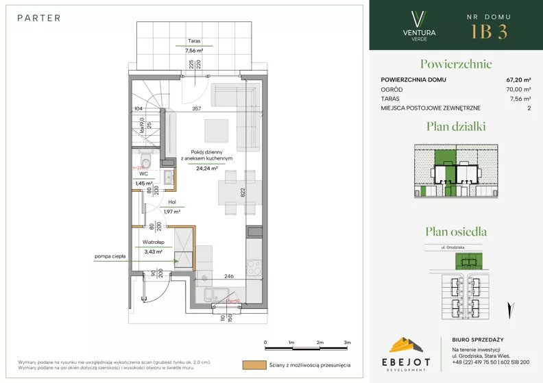 Dom 63,08 m², oferta nr 1B3, Ventura Verde II, Stara Wieś, ul. Grodziska