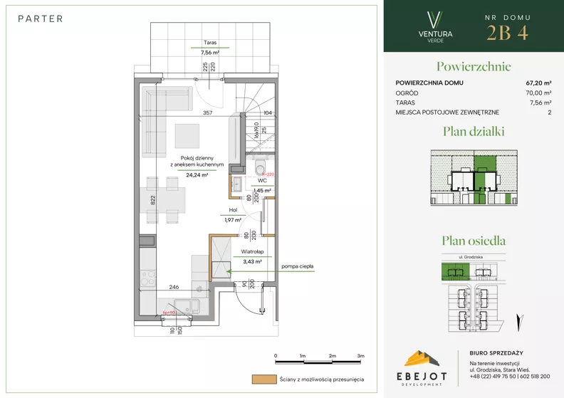 Dom 63,08 m², oferta nr 2B-4, Ventura Verde II, Stara Wieś, ul. Grodziska