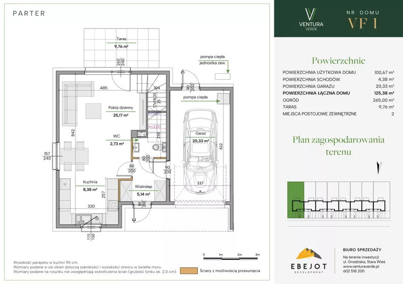 Dom 125,38 m², oferta nr VF1, Ventura Verde III, Stara Wieś, ul. Grodziska