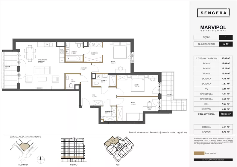 4 pokoje, apartament 102,73 m², piętro 1, oferta nr 1/M07, Sengera 1, Warszawa, Ursynów, Natolin, ul. Mariana Sengera „Cichego” 1