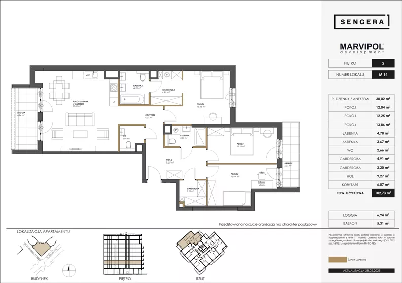 4 pokoje, apartament 102,73 m², piętro 2, oferta nr 1/M14, Sengera 1, Warszawa, Ursynów, Natolin, ul. Mariana Sengera „Cichego” 1