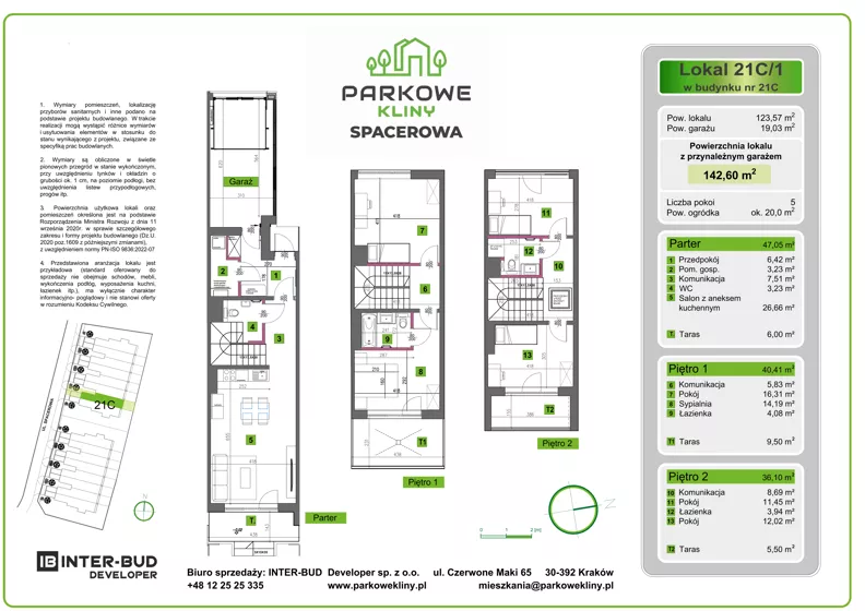 Dom 142,60 m², oferta nr 21C-1, Parkowe Kliny, Kraków, Dębniki, Kobierzyn, ul. Spacerowa