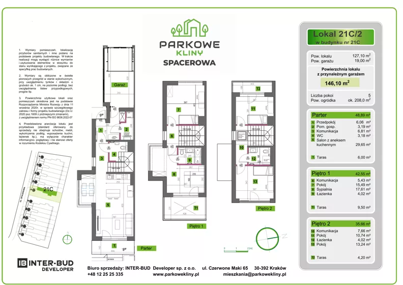 Dom 146,10 m², oferta nr 21C-2, Parkowe Kliny, Kraków, Dębniki, Kobierzyn, ul. Spacerowa