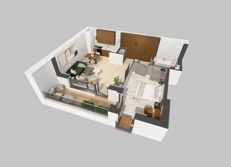 2 pokoje, apartament 53,00 m², piętro 3, oferta nr CYLK_CYLK_C.4.5, Legionów 121, Gdynia, Redłowo, ul. Legionów 121
