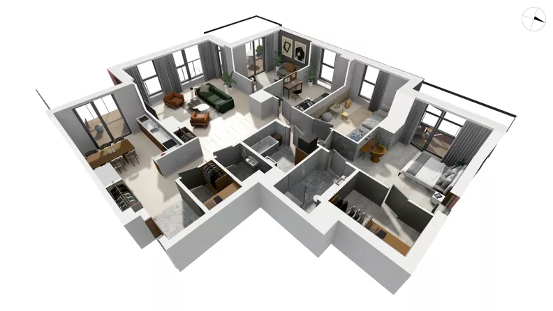 5 pokoi, mieszkanie 143,94 m², piętro 10, oferta nr A1.10.2, Małokacka, Gdynia, Witomino, ul. Małokacka