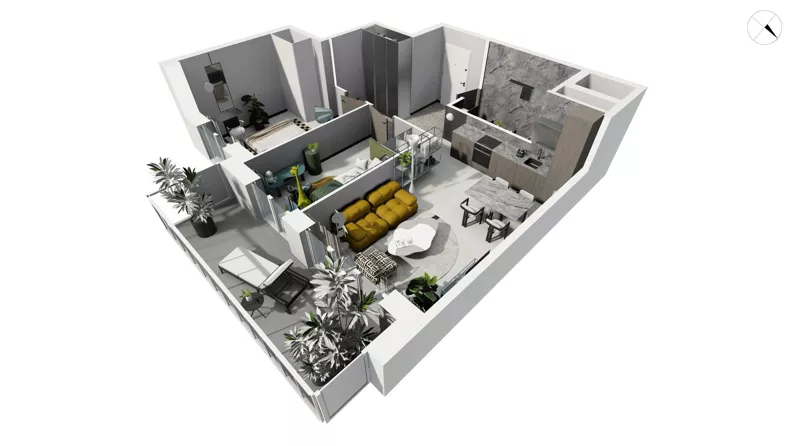 3 pokoje, apartament 60,50 m², piętro 1, oferta nr WLAD_A_A2.2.7, Miasto GDY, Gdynia, Śródmieście, ul. Władysława IV