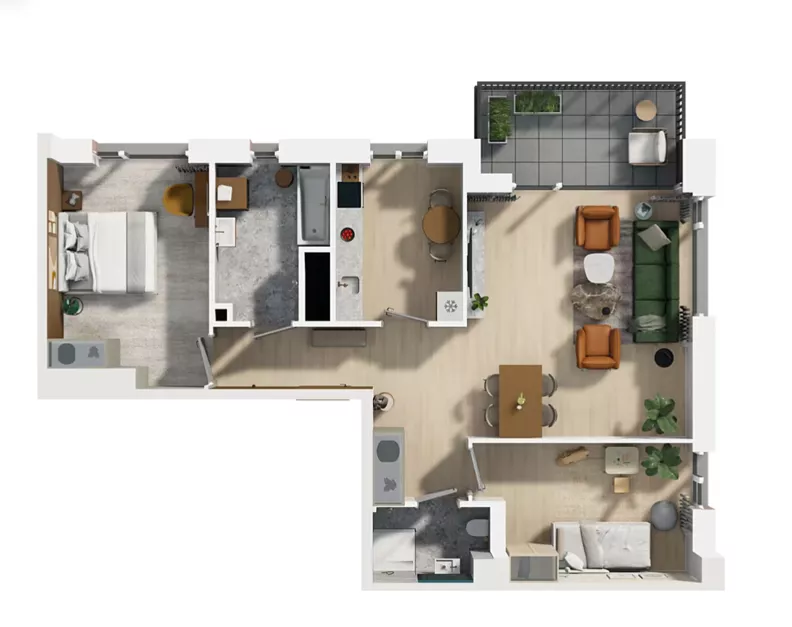 3 pokoje, apartament 78,90 m², piętro 2, oferta nr TORU_A_A5.2.1, OFF Miasto, Gdańsk, Śródmieście, ul. Toruńska