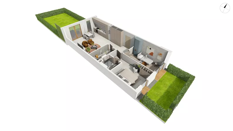 3 pokoje, mieszkanie 84,05 m², parter, oferta nr NAD3_UW_W2.1.1, Nadmorski Dwór, Gdańsk, Brzeźno, ul. Nadmorski Dwór