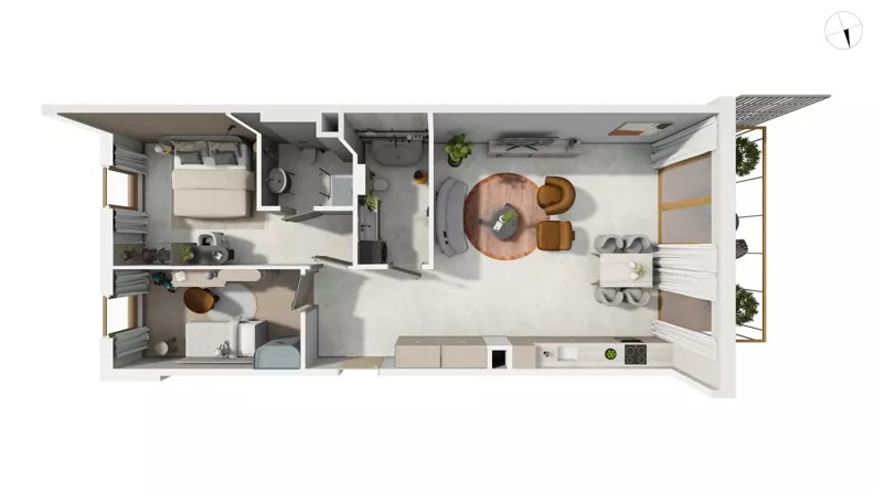 3 pokoje, mieszkanie 84,01 m², piętro 1, oferta nr NAD3_UW_W2.2.1, Nadmorski Dwór, Gdańsk, Brzeźno, ul. Nadmorski Dwór