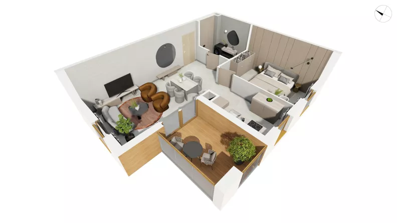 2 pokoje, apartament 56,00 m², piętro 3, oferta nr NAD3_UW_U1.4.4, Nadmorski Dwór, Gdańsk, Brzeźno, ul. Nadmorski Dwór