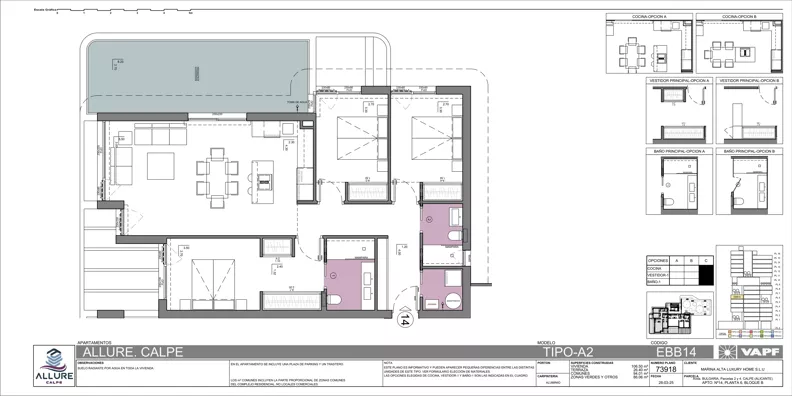 4 pokoje, apartament 106,50 m², piętro 6, oferta nr 14, Allure – Luxury Urban Resort, Calpe