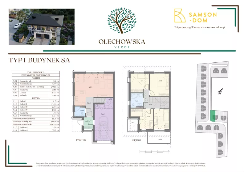 Dom 116,59 m², oferta nr 8A, Olechowska Verde, Łódź, Widzew, ul. Olechowska 56