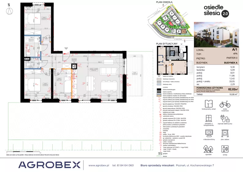 4 pokoje, mieszkanie 82,02 m², parter, oferta nr A1, Silesia 2.0, Zielona Góra, ul. Osiedle Śląskie 33