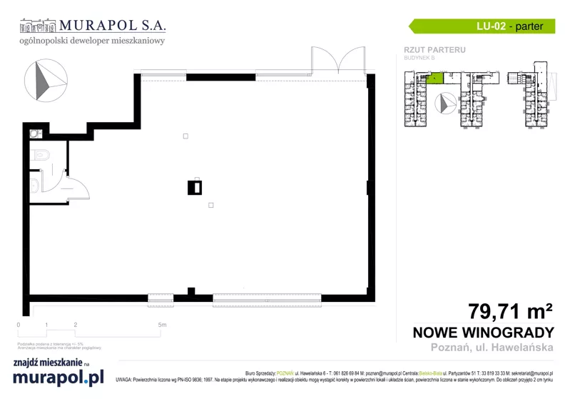 Lokal użytkowy 79,71 m², oferta nr LU.002, Nowe Winogrady - lokale użytkowe, Poznań, Winogrady, Nowe Winogrady, ul. Hawelańska 6