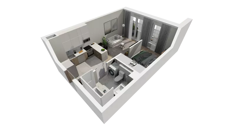 1 pokój, mieszkanie 33,87 m², parter, oferta nr C.45, Osiedle Salvia, Warszawa, Białołęka, Kobiałka, ul. Mańkowska